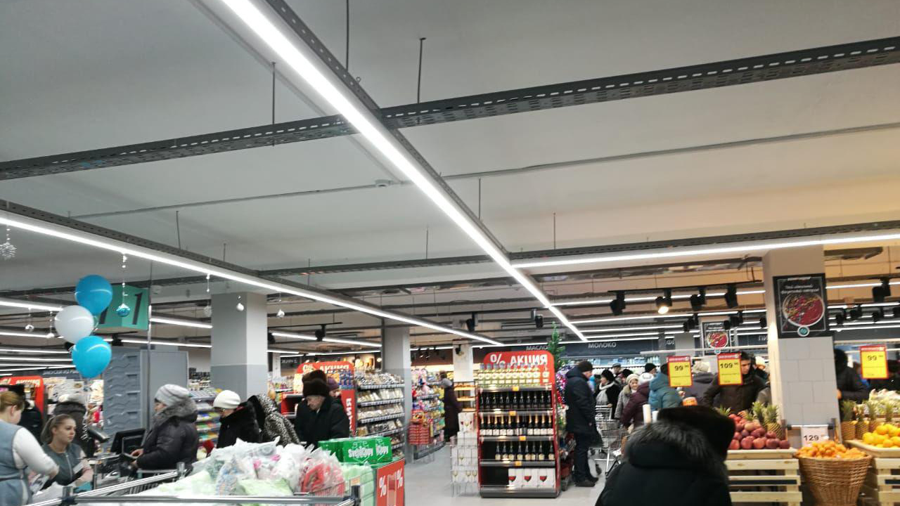 Освещение супермаркета Командор г. Красноярск